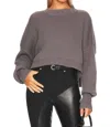 Free People Easy Street Crop Sweater In Silver