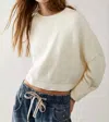 FREE PEOPLE EASY STREET CROP PULLOVER IN MOONGLOW