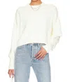 Free People Easy Street Crop Pullover Sweater In White