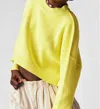 Free People Easy Street Crop Pullover In Yellow