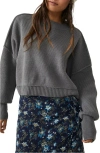 Free People Easy Street Crop Sweater In Lead