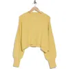 Free People Easy Street Crop Pullover In Light Yellow
