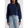 Free People Easy Street Crop Pullover In Navy