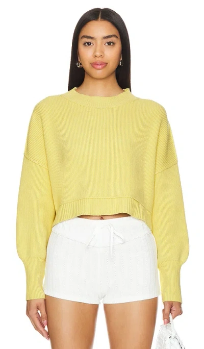 Free People Easy Street Crop Pullover In Pineapple Juice