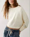 Free People Easy Street Crop Pullover Sweater In Moonglow In Black