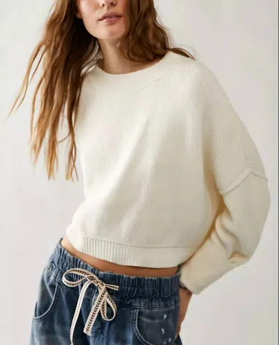 FREE PEOPLE EASY STREET CROP PULLOVER SWEATER IN MOONGLOW