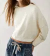 FREE PEOPLE EASY STREET CROP SWEATER IN MOONGLOW