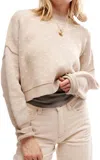 Free People Easy Street Crop Sweater In Oatmeal Combo In Neutral