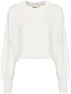 Free People Easy Street Crop Pullover Sweater In Moonglow In White