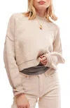 Free People Easy Street Crop Sweater In Oatmeal Combo In Multi