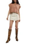 Free People Pattern Easy Street Vest In Cafe Blossom Combo In Cafe Blossom Cardigan