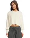 Free People Easy Street Sweater Women Moonglow Ribbed Knit Cropped Ddr624 In Multi