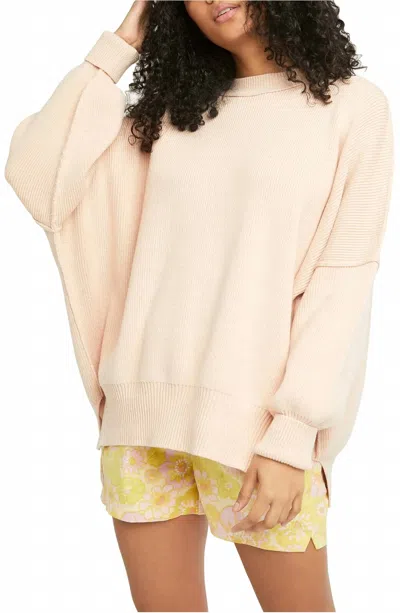 Free People Easy Street Tunic Sweater In Peach Parfait In Multi