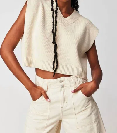 Free People Easy Street Vest In Cream In Neutral