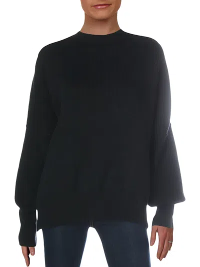 Free People Easy Street Womens Ribbed Knit Dolman Sleeve Tunic Sweater In Black
