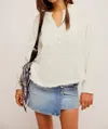 Free People Easy Sunday Cotton Top In White