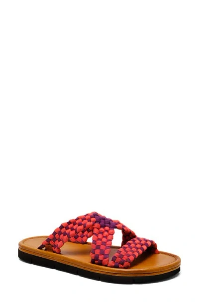 Free People Edge Water Woven Sandal In Salsa/burgundy