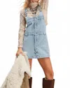 Free People Edie Denim Skirtall In Apple Blues In Blue