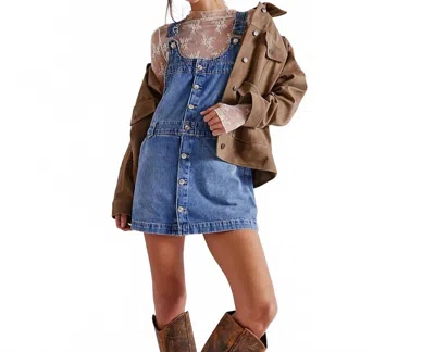 Free People Edie Denim Skirtall In Nimbus In Blue