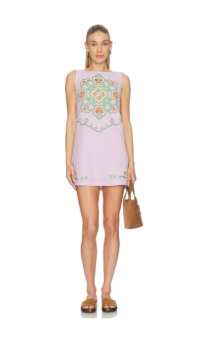 Free People Electric Garden Mini Dress In Pale Lavender In Purple