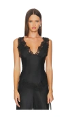Free People Elena Lace Tank In Black