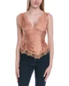 Free People Elena Lace Tank In Brown