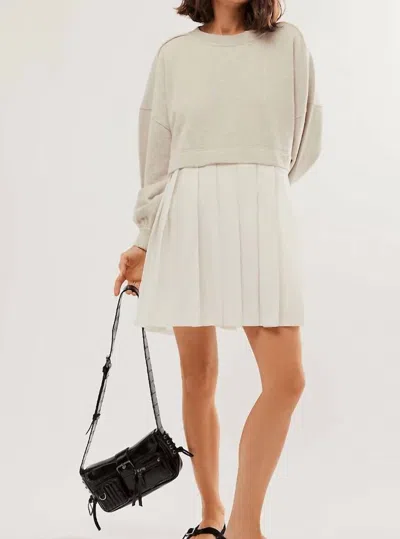 Free People Elenor Sweatshirt Dress In Grey Combo