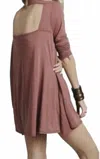 Free People Elise Mini Tunic Dress In Dusty Rose In Multi