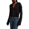 Free People Ella Button-up Sweater In Black