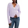 Free People Ella Button-up Sweater In Lavender Fields