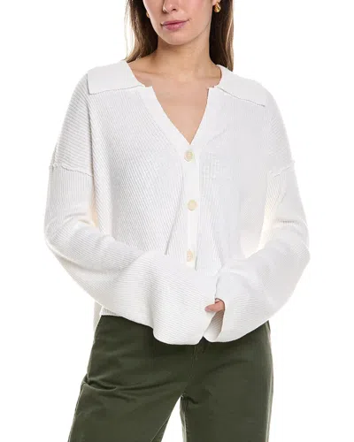 Free People Ella Linen-blend Sweater Shirt In White