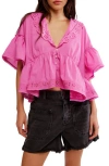 Free People Elle Cutwork Cotton Top In Fiji Flower