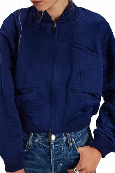 FREE PEOPLE ELLIE SATIN BOMBER JACKET IN COSMIC
