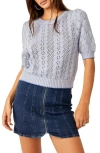 FREE PEOPLE ELOISE OPEN STITCH PUFF SHOULDER SWEATER