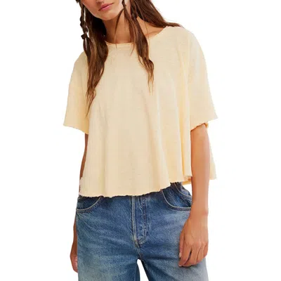 Free People Elsie Linen & Cotton Slub Jersey Swing T-shirt In Neutral
