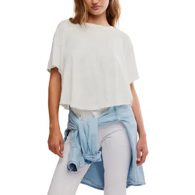Free People Elsie Swing Tee In Whisper White In Multi