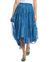 Free People Ember Tiered Stripe Midi Skirt In Blue