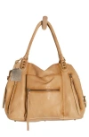 Free People Emerson Lambskin Leather Tote In Italian Straw