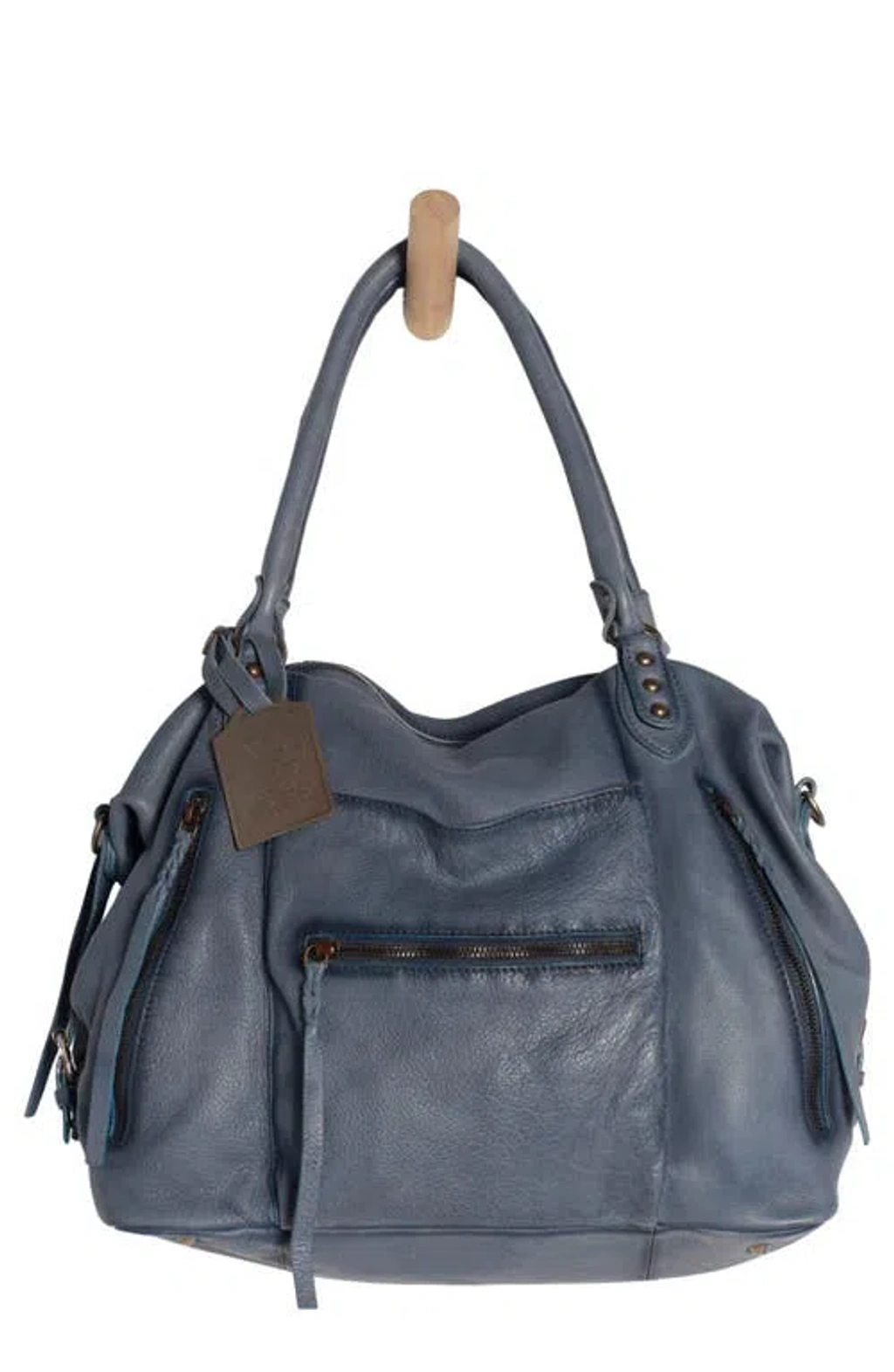 Free People Emerson Lambskin Leather Tote In Stormy Sea | ModeSens