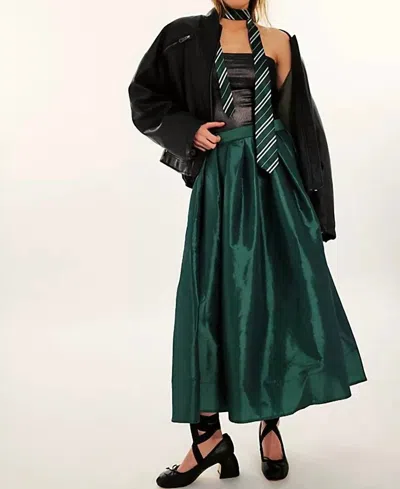 Free People Emilia Full Skirt In Uncut Emerald In Multi