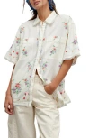 Free People We The Free Emma Embroidered Linen-blend Top