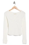 Free People Emma Long Sleeve Thermal Top In White
