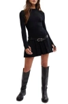 Free People Emmy Long Sleeve Minidress In Black