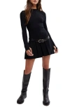 Free People Emmy Long Sleeve Minidress In Black
