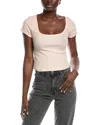 Free People End Game Pointelle Baby Tee In Peach Dust In Orange