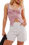 FREE PEOPLE FREE PEOPLE END GAME POINTELLE BUTTON-UP TANK