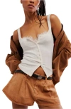 Free People End Game Pointelle Tank Top In Sugar Swizzle