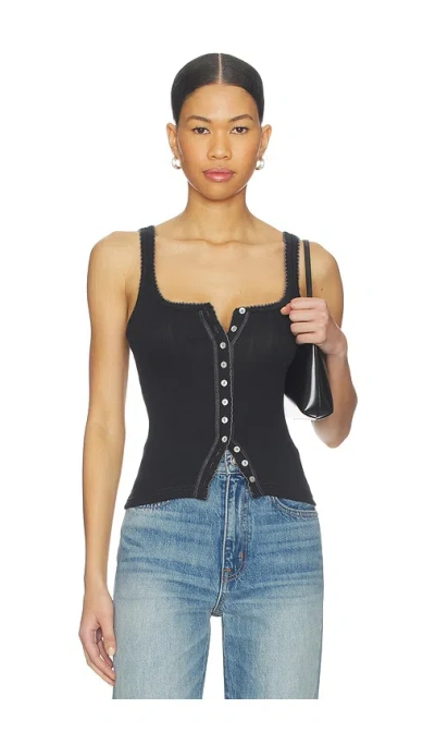 Free People End Game Pointelle Tank In Black