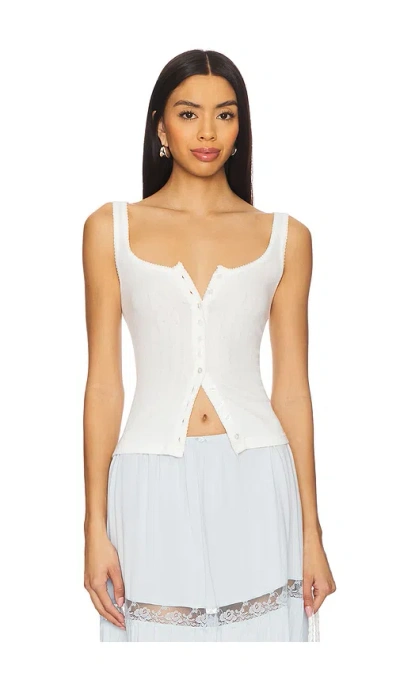 Free People End Game Pointelle Tank In White