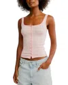 Free People End Game Pointelle Button-up Tank